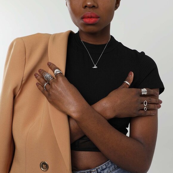 Solid 14k Gold Panther Pendant - Animal Jewelry Gifts for Her - Picture 2 of 5